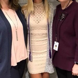 Cream Color Lace Bodycon Dress